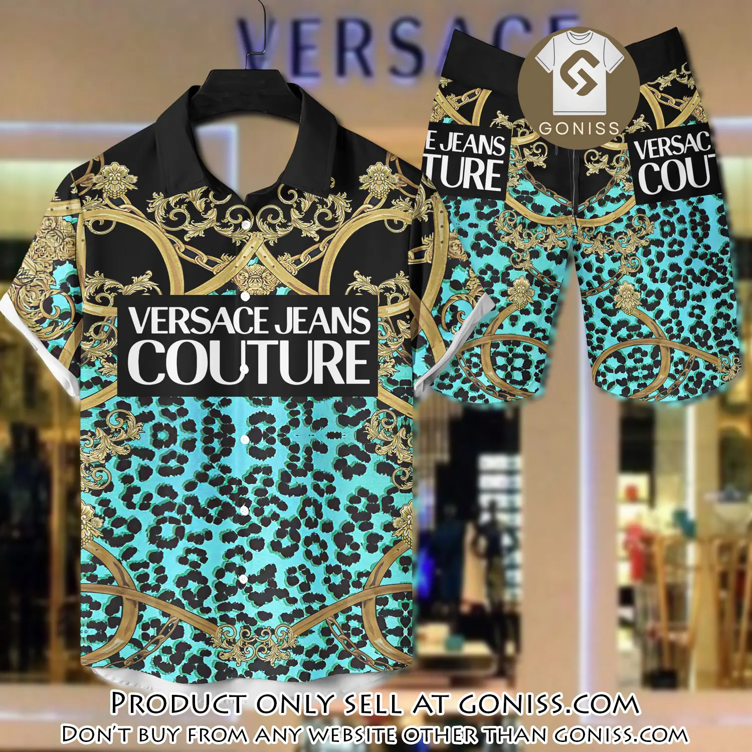 Versace luxury hawaiian shirt & short set lhs1217 gn5655209